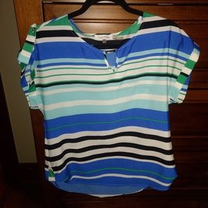 Calvin Klein short sleeve striped blouse